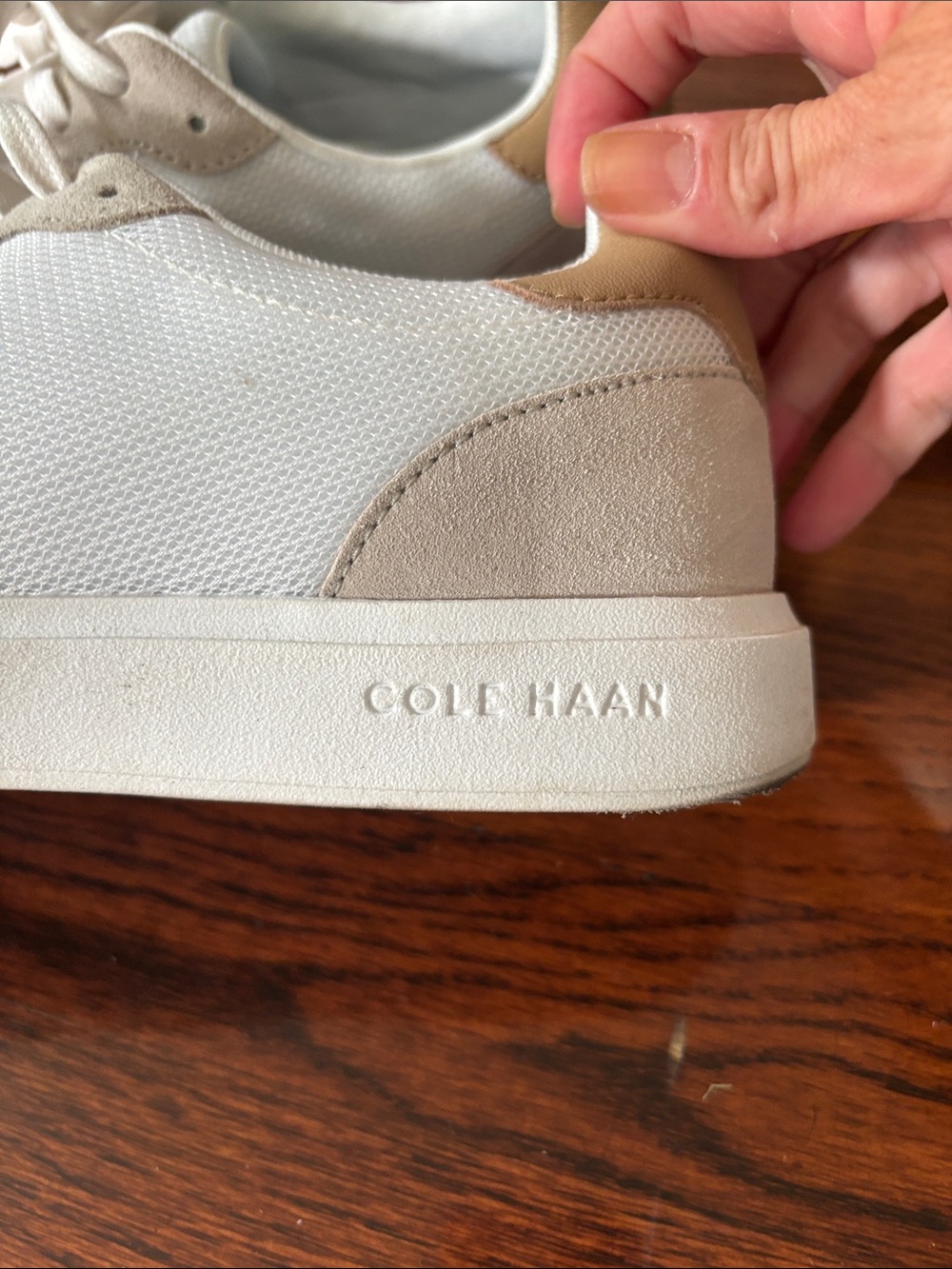 Cole Haan White & Beige Men's Lace-Up Sneakers - Picture 8 of 8